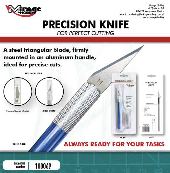 Tools - Precision Knife + 5 Blades (Blue)