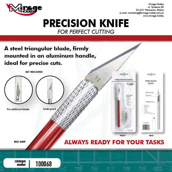 Tools - Precision Knife + 5 Blades (Red)