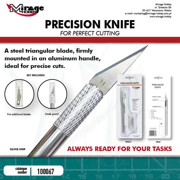 Tools - Precision Knife + 5 Blades (Silver)