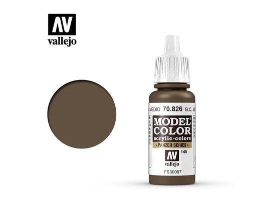Vallejo 70826 Model Color - German Camouflage Medium Brown 18 ml