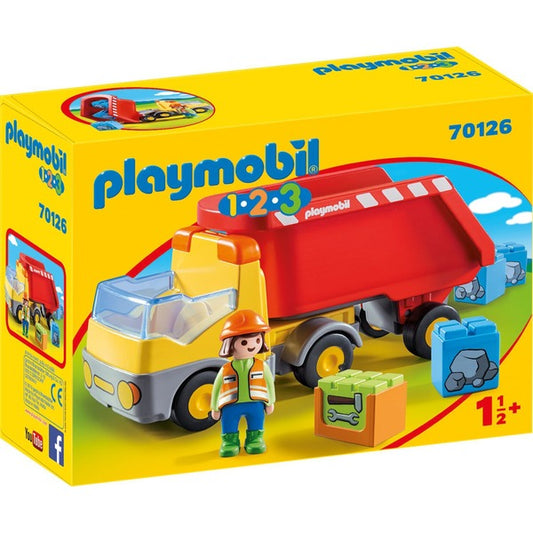 PLAYMOBIL 70126 1.2.3 Ανατρεπόμενο φορτηγό, παιχνίδι κατασκευών