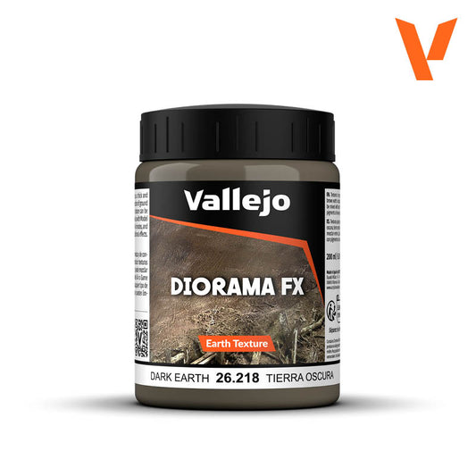 Earth Texture Acrylic  - Vallejo 200ml - Dark Eart 26218