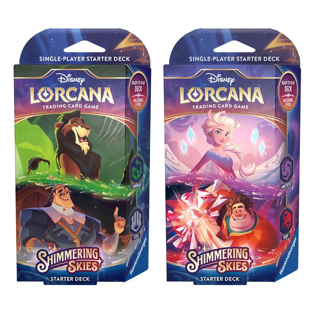 Disney Lorcana TCG Shimmering Skies Starter Decks Display) *English Edition*